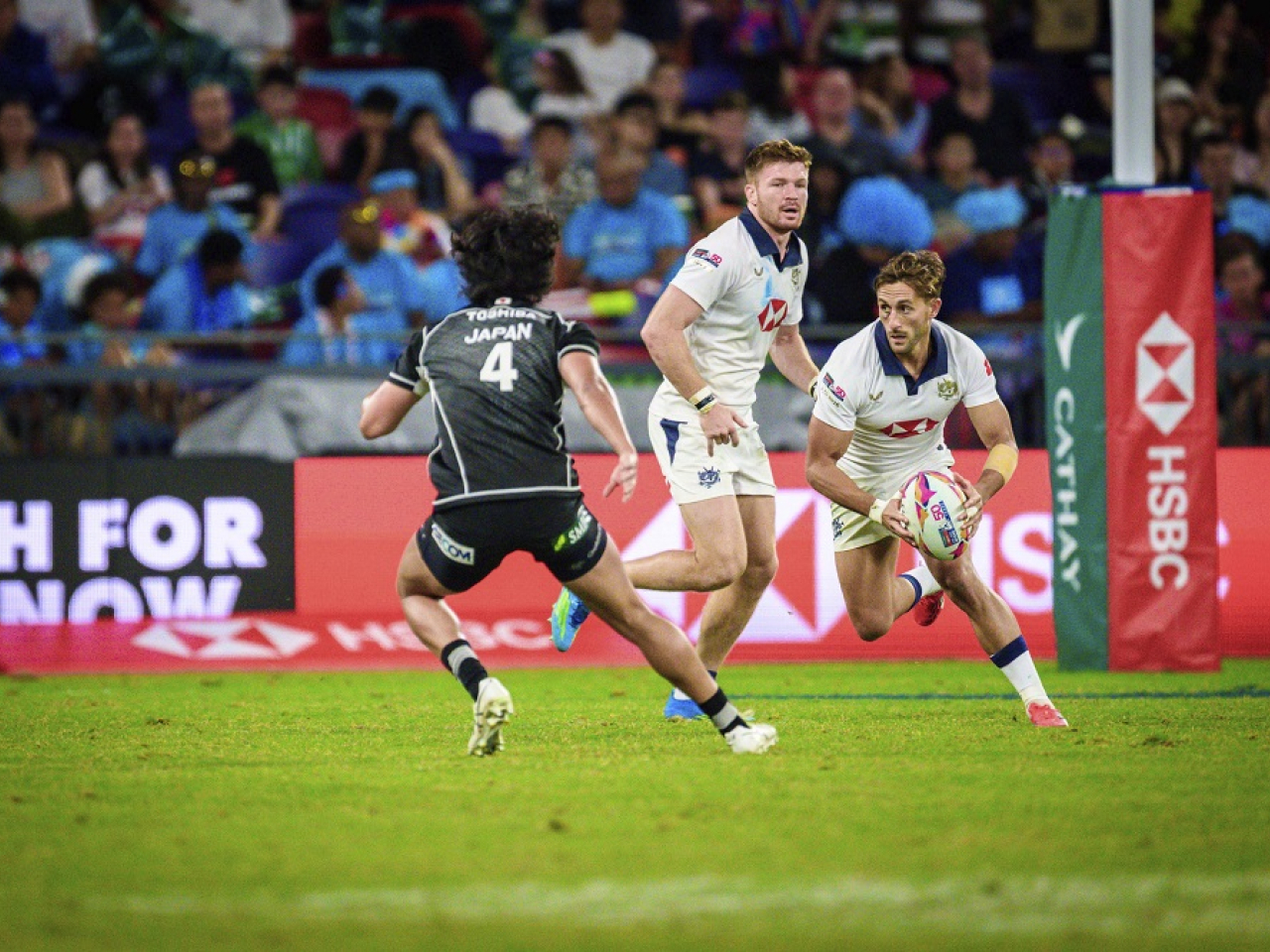 The SAR men's squad fell against Japan 7-14 in their second Melrose Claymores match. Photo courtesy of Hong Kong, China Rugby