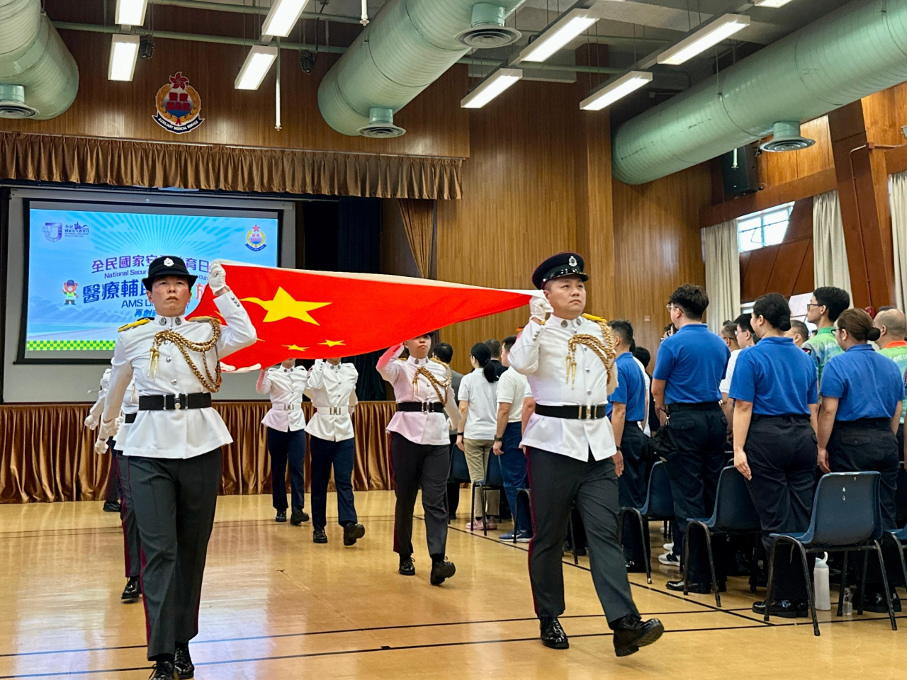為響應全民國家安全教育日，醫療輔助隊今日在何文田總部舉行開放日。（政府新聞處）