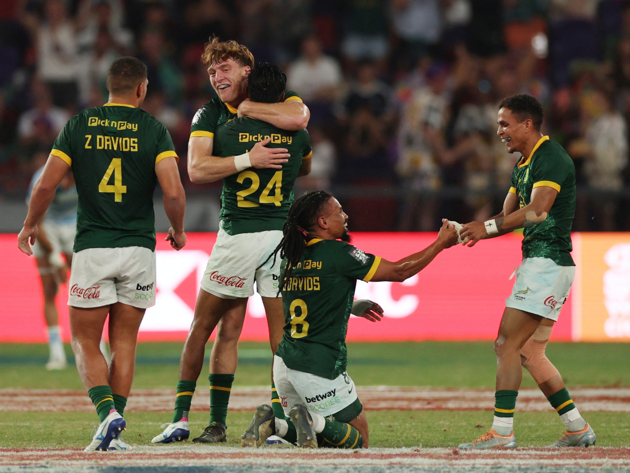 South Africa had a 14-7 lead at the half before scoring three unanswered tries after the break. Photo: Reuters