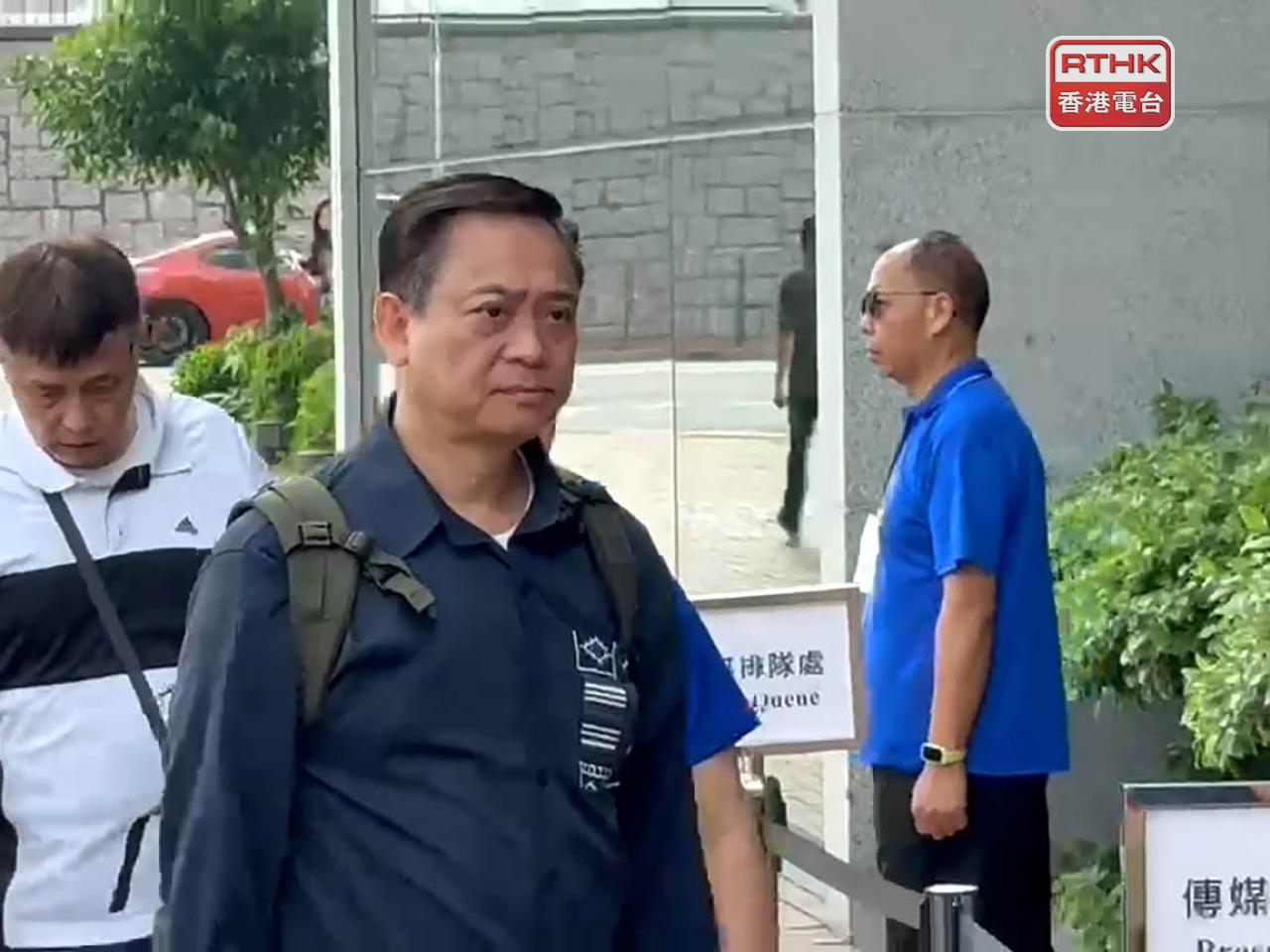 Kong Cheung-fat (in dark blue) told the hearing that he recently spotted the suspicious document when going through the papers. Photo: RTHK