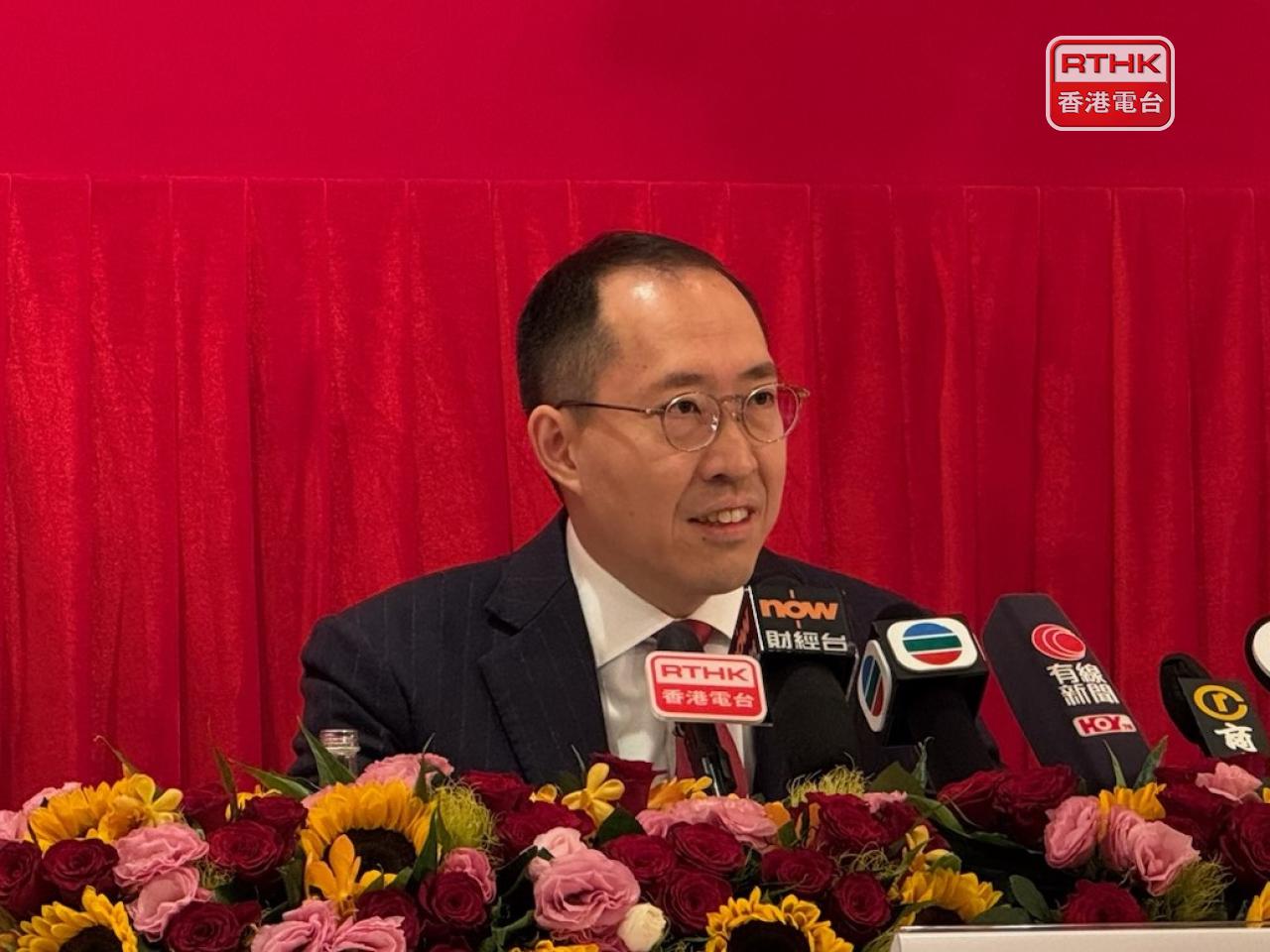 黃永光稱錦上路站項目將鞏固集團於北都策略布局。（港台圖片）