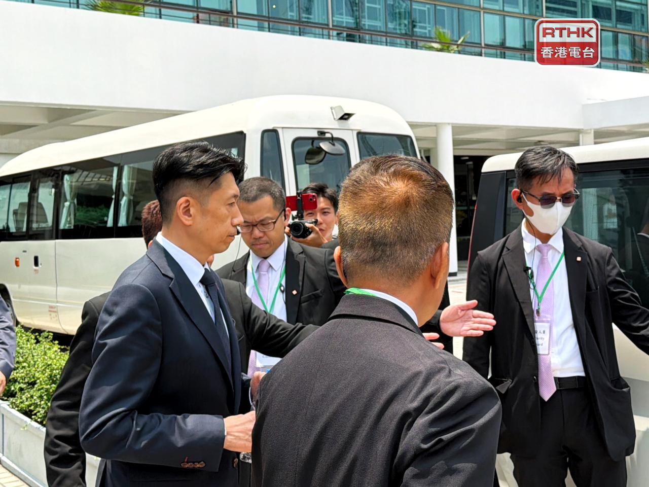 Assistant director Michael Yung (left) says the division of labour in handling fire safety hazard concerns hasn&rsquo;t been clearly written down. Photo: RTHK
