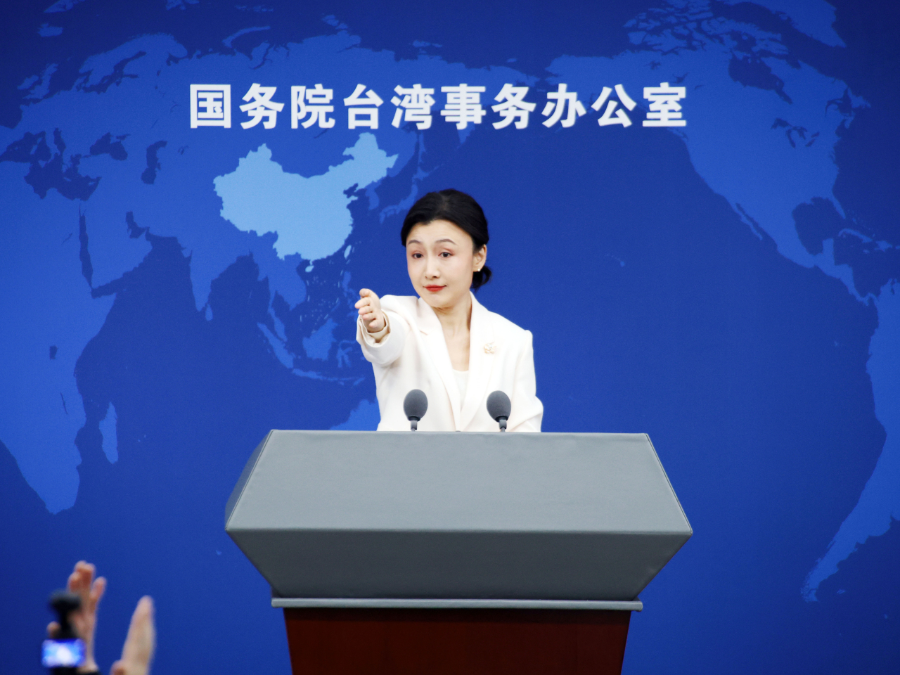 張晗說對有關國家堅持一個中國原則的立場及做法，表示讚賞。（新華社）