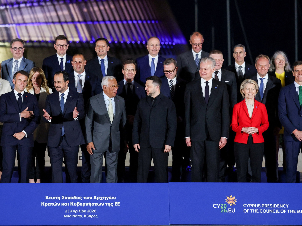 The European Union formally approved a 90-billion-euro loan to Ukraine along with new sanctions against Russia ahead ⁠of an informal summit of the bloc's leaders in Cyprus. Photo: Reuters