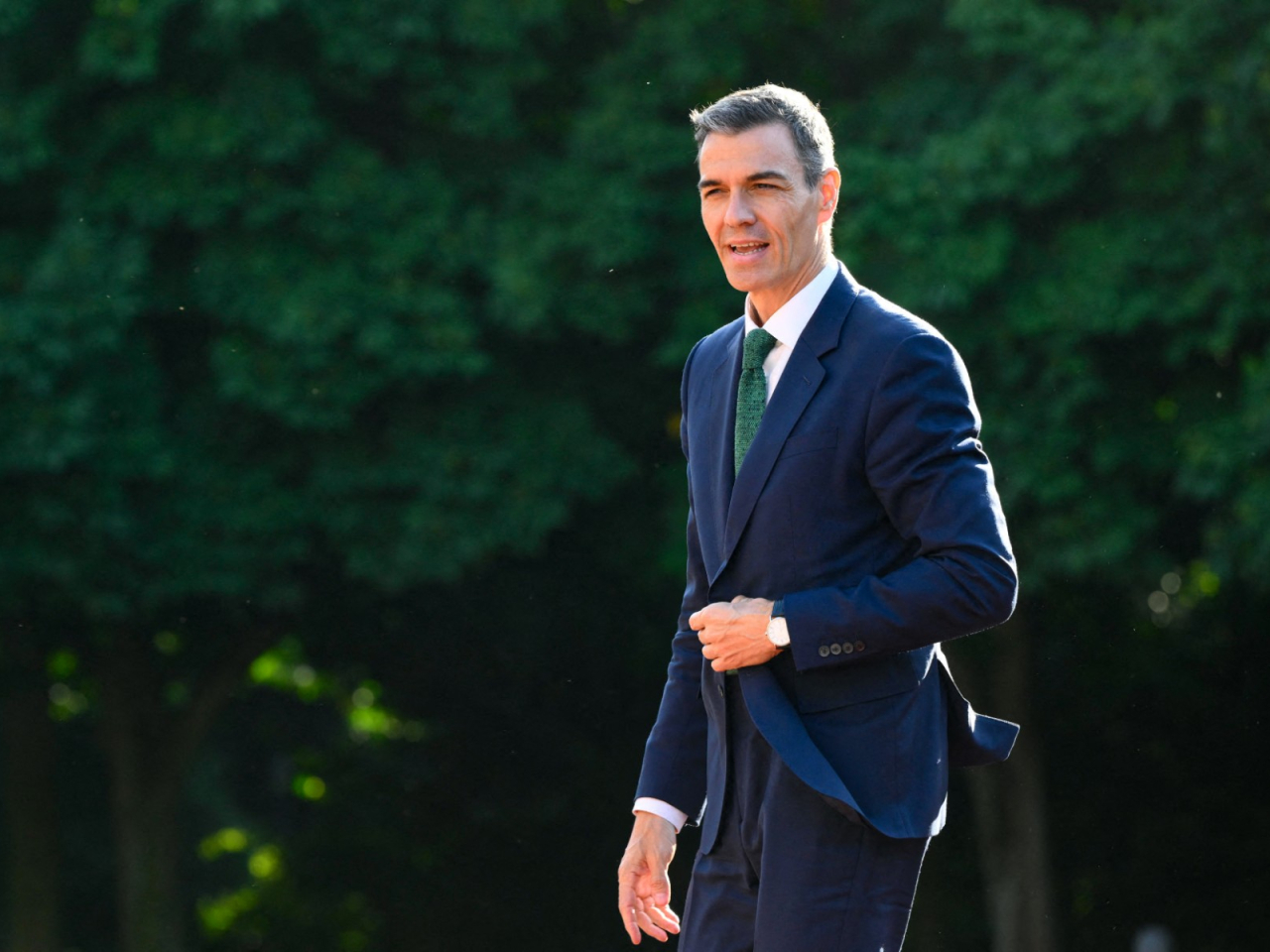 桑切斯說，西班牙支持與盟友全面合作，但始終在國際法框架內行事。(法新社資料圖片)