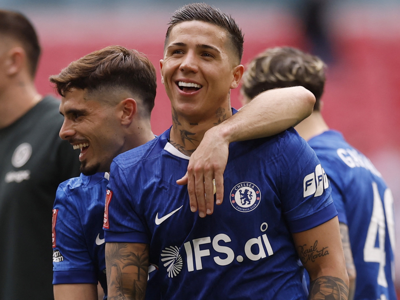 Enzo Fernandez's first-half header proved to be the decider in Chelsea's win over Leeds. Photo: Reuters