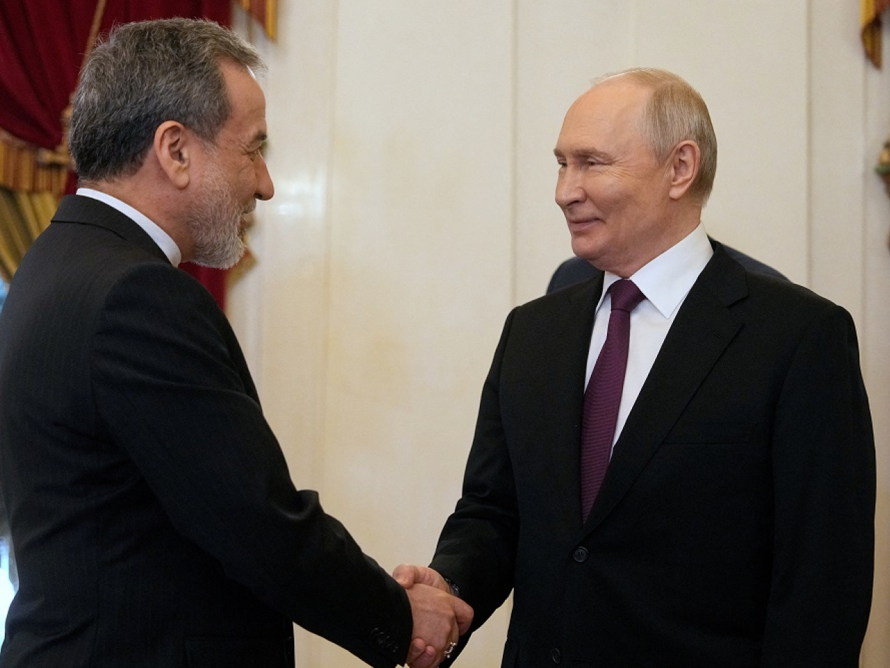 Russian President Vladimir Putin has promised Iranian Foreign Minister Abbas Araghchi Moscow's support in finding a way to end the war. Photo: Reuters