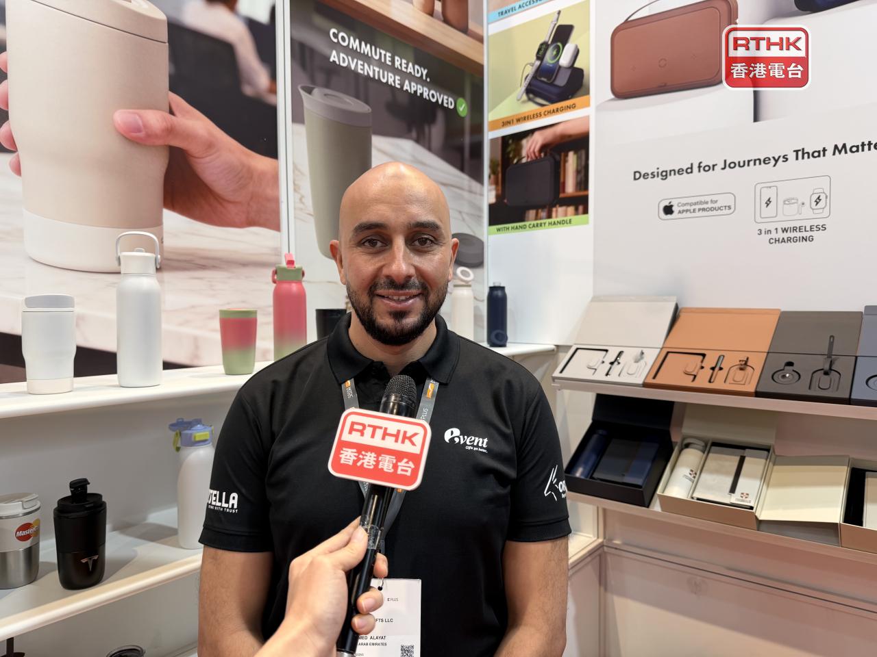 Mohamed Alayat, founder of Dubai-based company, Alpha Art, which focuses on corporate gifts, is keen to explore the mainland due to its "huge" consumer potential. Photo: RTHK