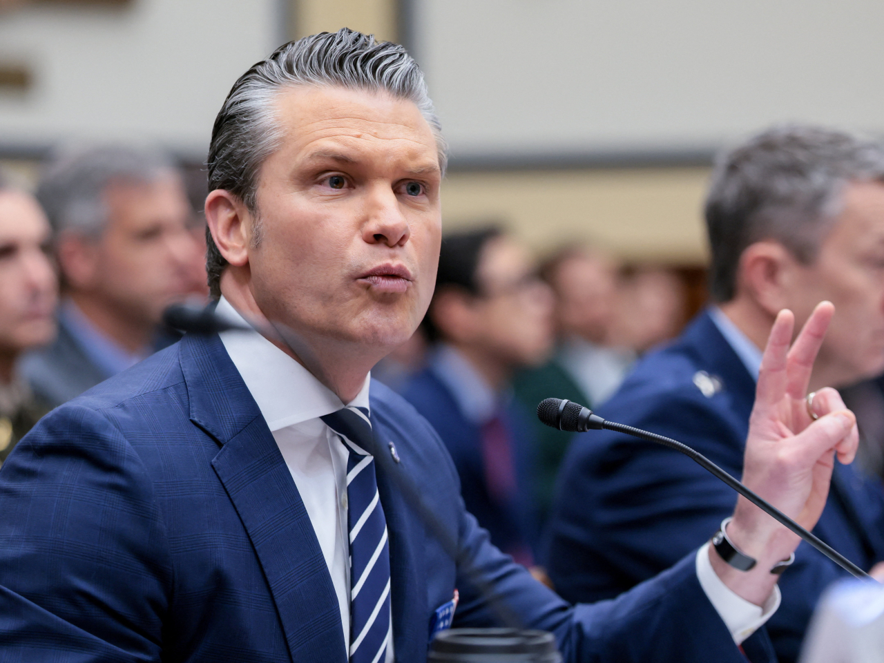 赫格塞思出席國會眾議院軍事委員會聽證會。（路透社）