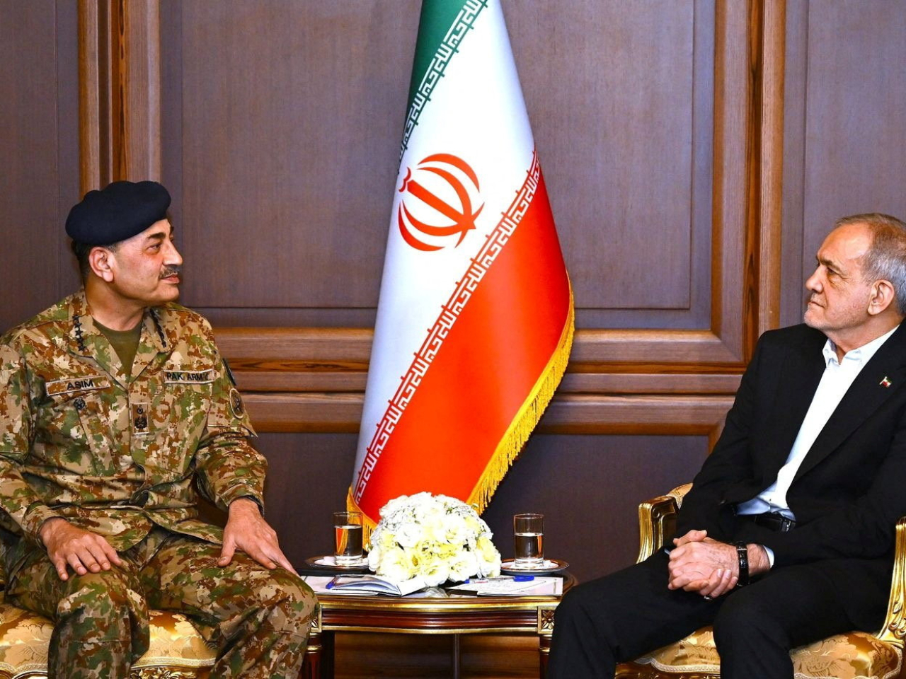 Iranian President Masoud Pezeshkian meets Pakistan army chief Asim Munir in Tehran this month. File photo: Reuters