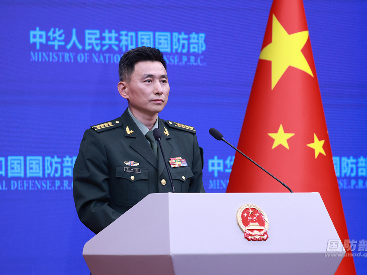 張曉剛說亞太地區最需要的是和平安寧，最不需要的是引入外部力量及製造分裂對抗。（國防部圖片）