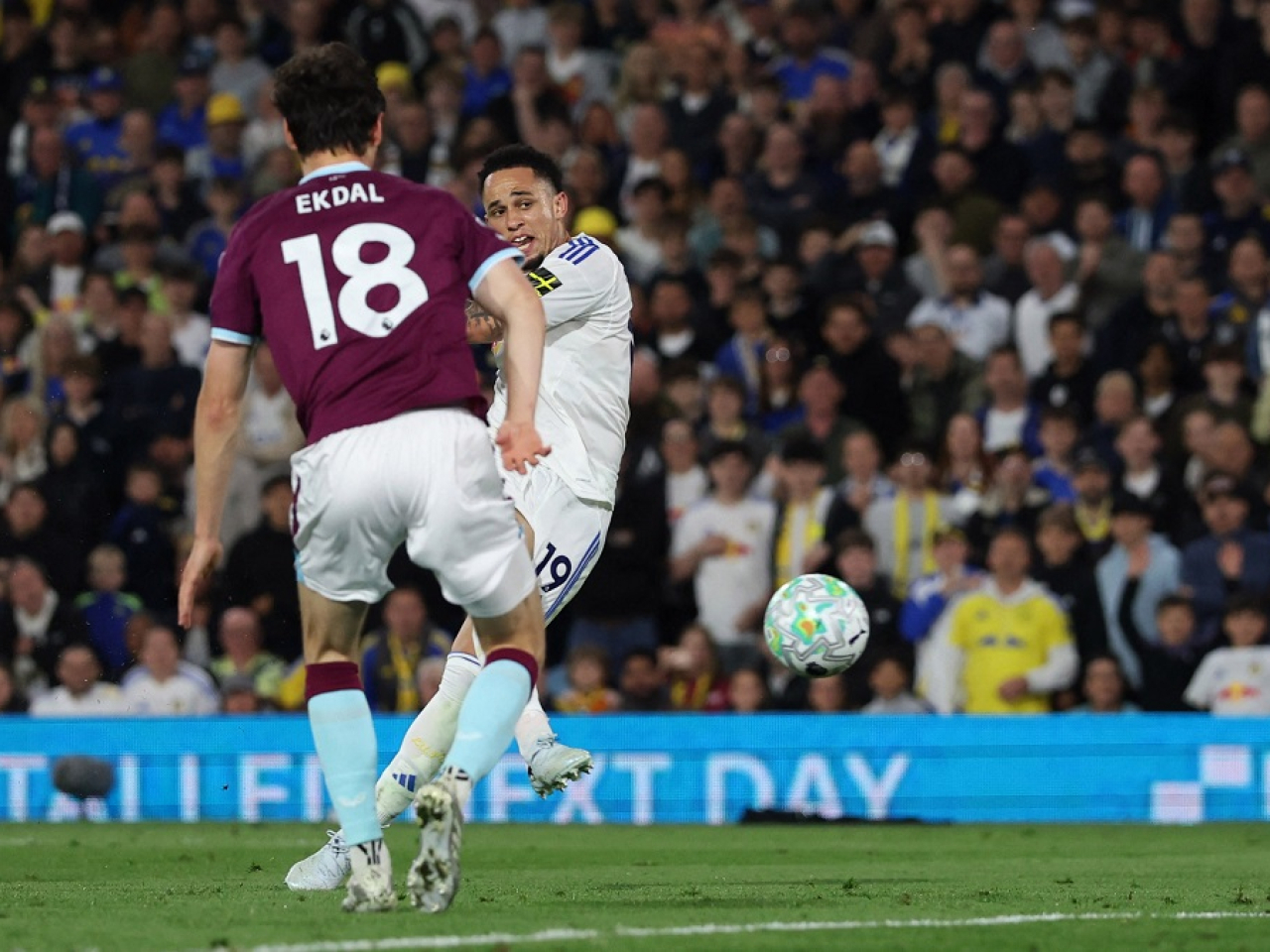 Elland Road breathes a sigh of relief as Noah Okafor's strike gives them a two-goal cushion. Photo: Reuters