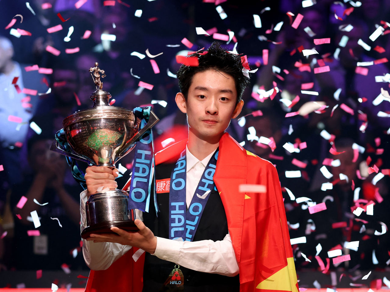 Wu is the second Chinese player to lift the prestigious trophy, after Zhao Xintong won last year. Photo: Reuters