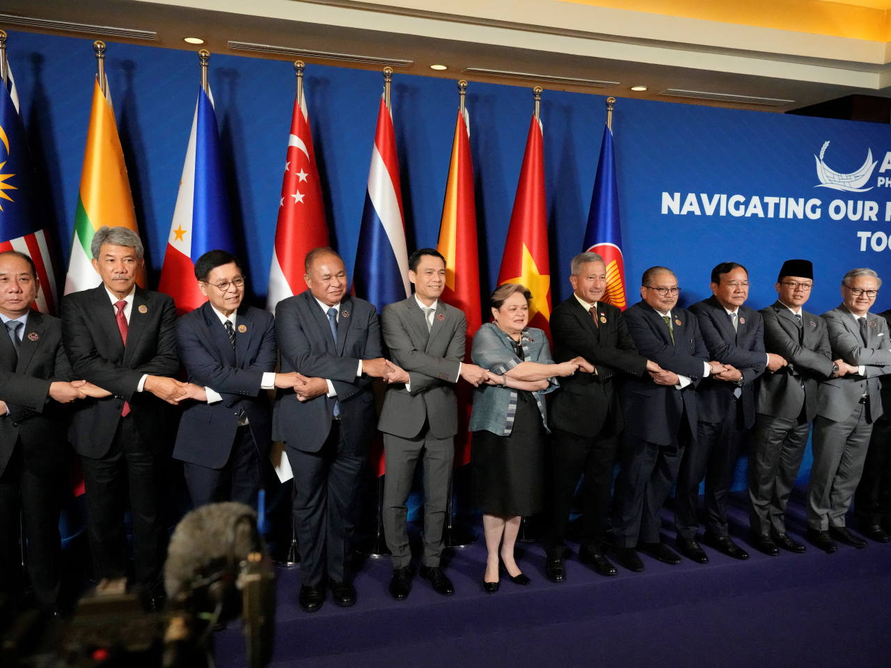 Asean foreign ministers pose for a group photo ahead of their meeting in Cebu. Photo: Reuters
