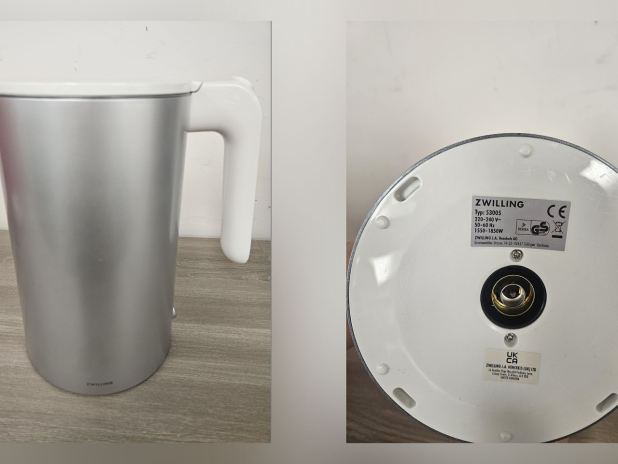 機電署呼籲市民停用一款「ZWILLING」牌型號為53005的電熱水壺。(政府新聞處)