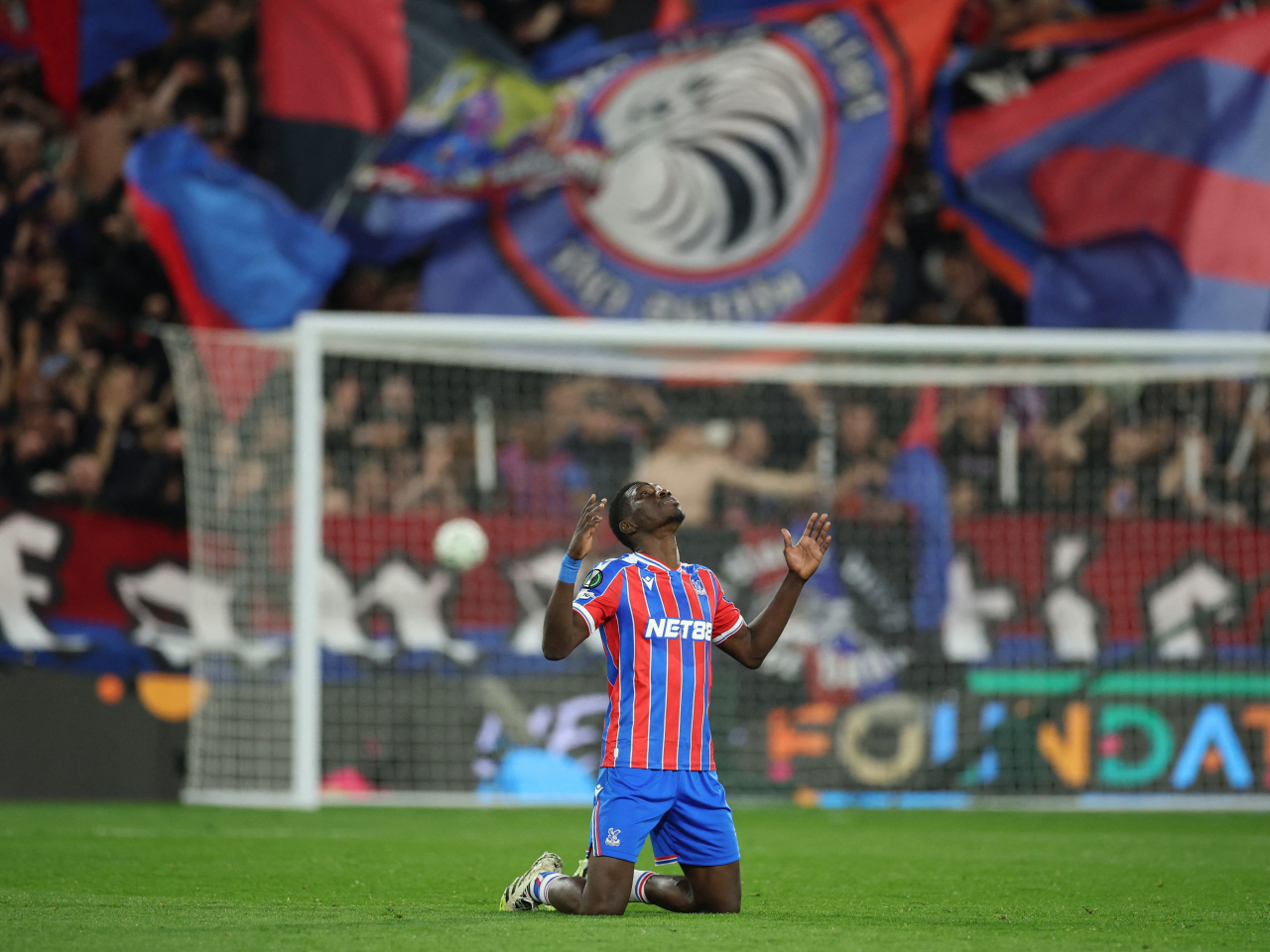 Ismaila Sarr scored just after the break to secure victory for Palace in their second leg victory over Shakhtar Donetsk. Photo: Reuters