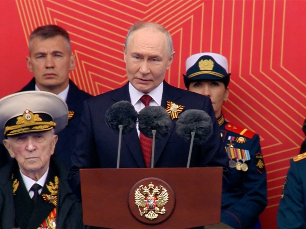 Vladimir Putin marks the 81st anniversary of the victory over Nazi Germany in World War Two in Moscow with a speech. Photo: Kremlin.ru/Reuters
