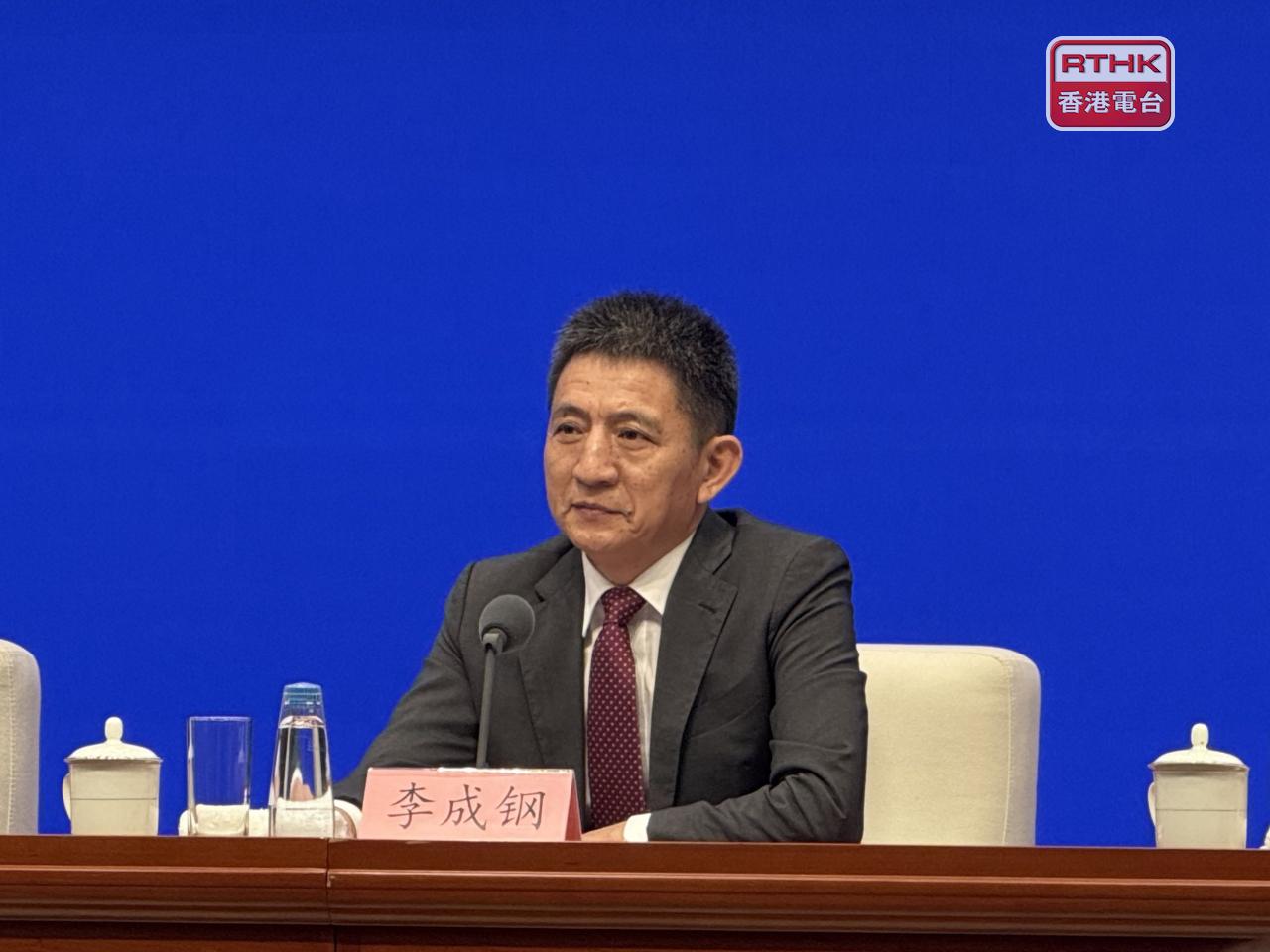李成鋼說中方期待與各方共同努力，推動今次貿易部長會議取得圓滿成功。（港台圖片）