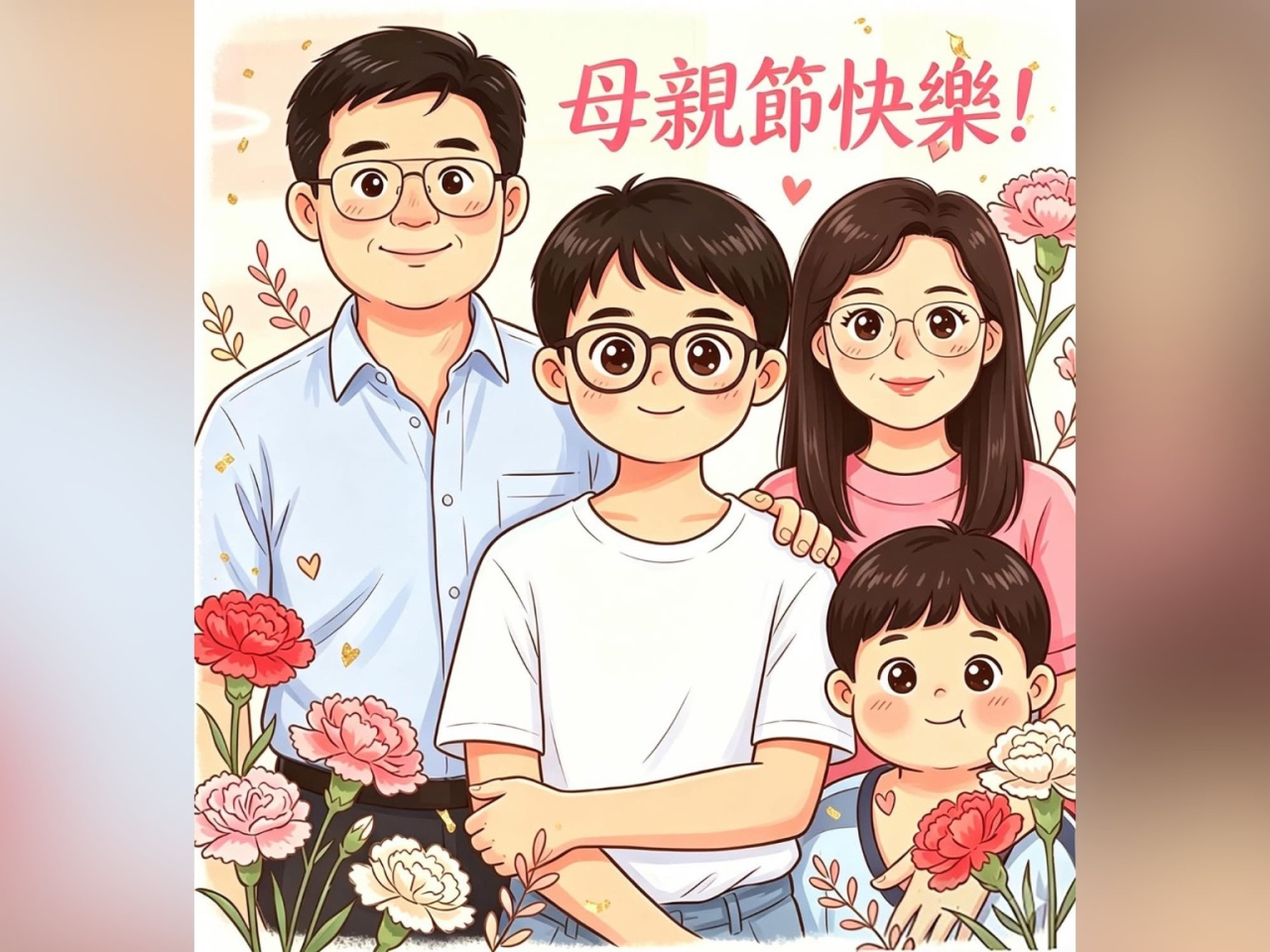李家超發布人工智能設計生成賀卡，祝願母親節快樂。（李家超社交專頁）