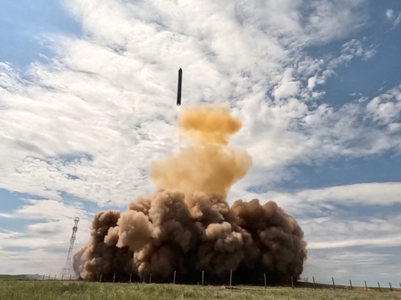 Russian President Vladimir Putin says the Sarmat missile has a range of 35,000 kilometres. Photo: Reuters