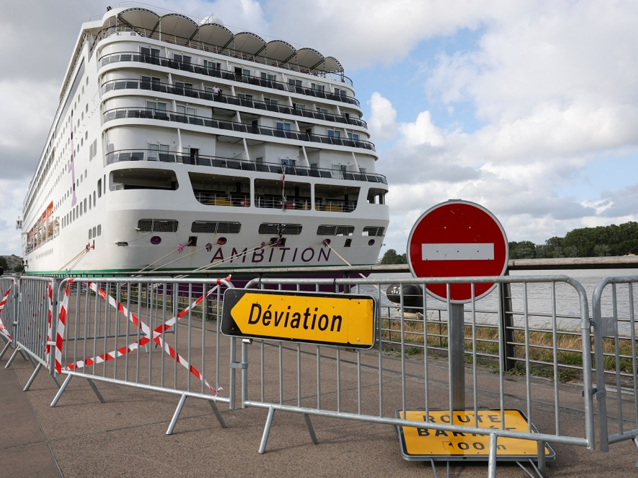 More than 1,700 passengers and crew are on board the Ambition. Photo: Reuters