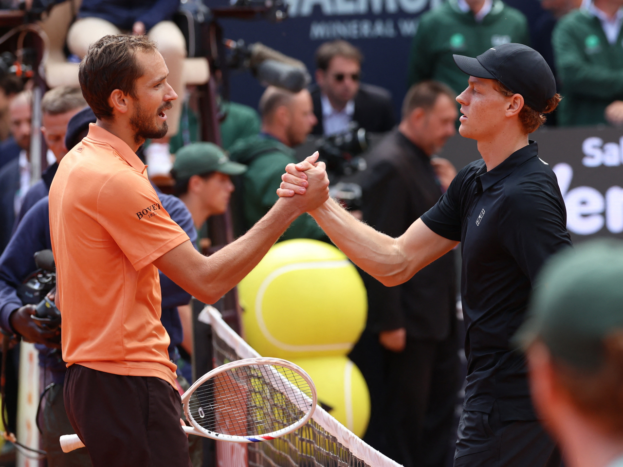 A 4-2 lead in the third set for Sinner when play was stopped was too much for Medvedev to overcome. Photo: Reuters