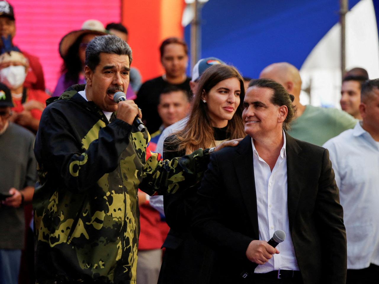 Venezuela's President Nicolas Maduro and Colombian businessman Alex Saab attend an event in Caracas. File photo: Reuters