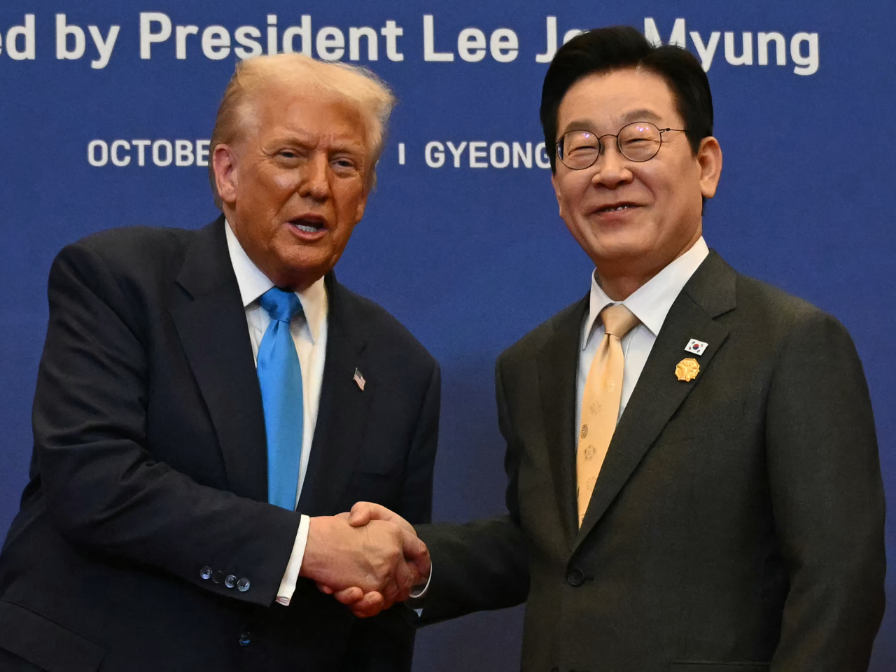 韓國總統府表示，特朗普在通話中，向李在明介紹上星期與中國國家主席習近平會面的成果。（法新社資料圖片）