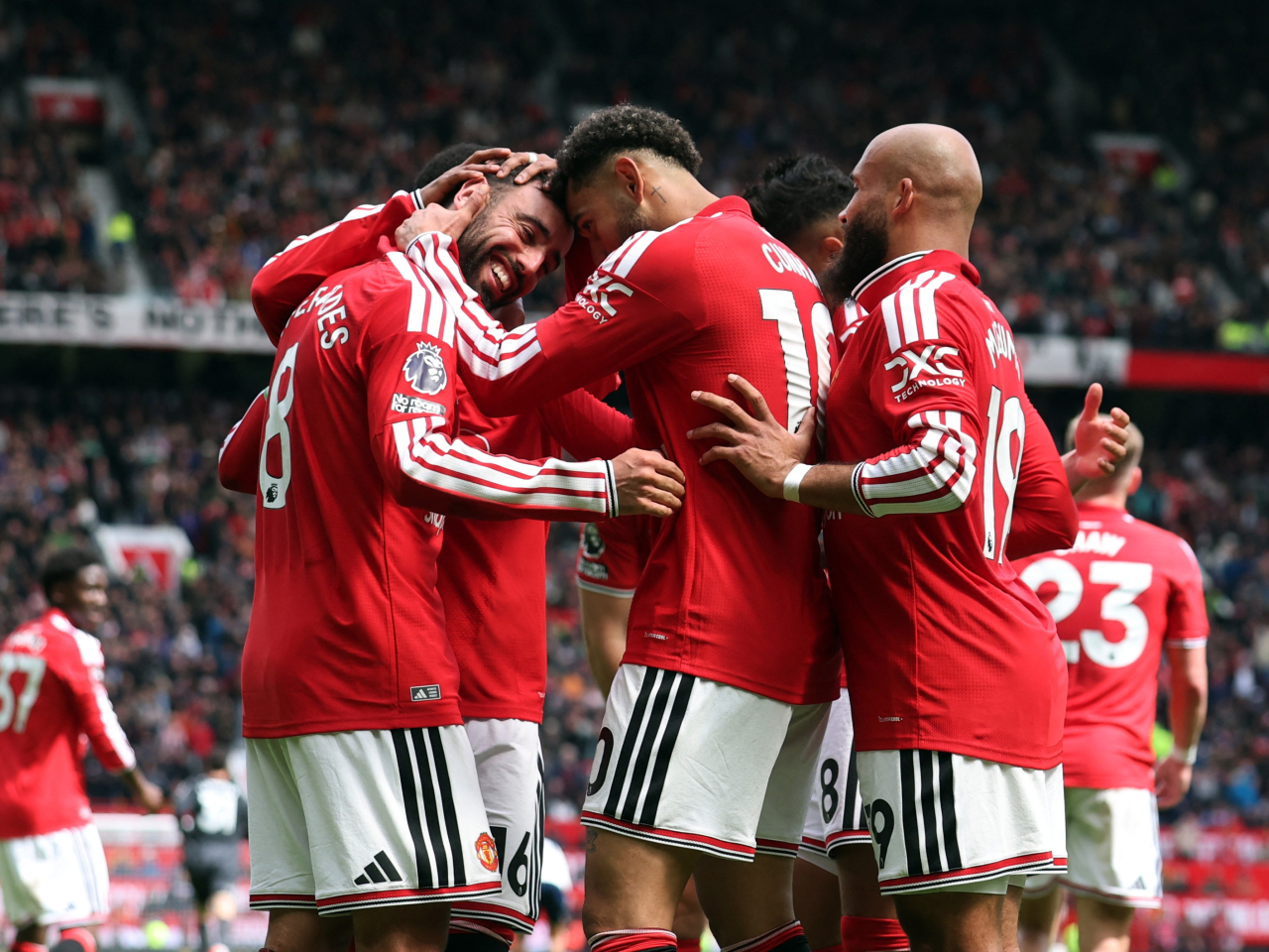 United skipper Bruno Fernandes (8), made history by registering his 20th assist of the season to equal the all-time single-season record. Photo: Reuters