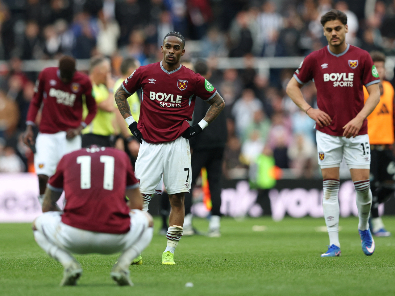 West Ham's 3-1 loss at Newcastle United leaves them on the brink of relegation from the top flight. Photo: Reuters