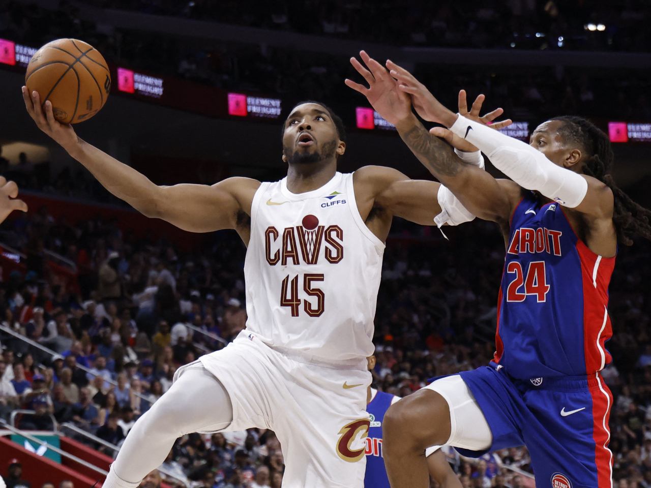 Donovan Mitchell led Cleveland's game seven rout of Detroit with 26 points. Photo: Reuters