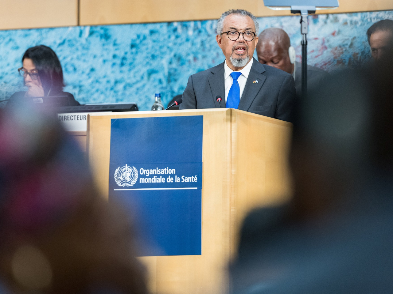 WHO chief Tedros Adhanom Ghebreyesus addresses the World Health Assembly. Photo: Reuters