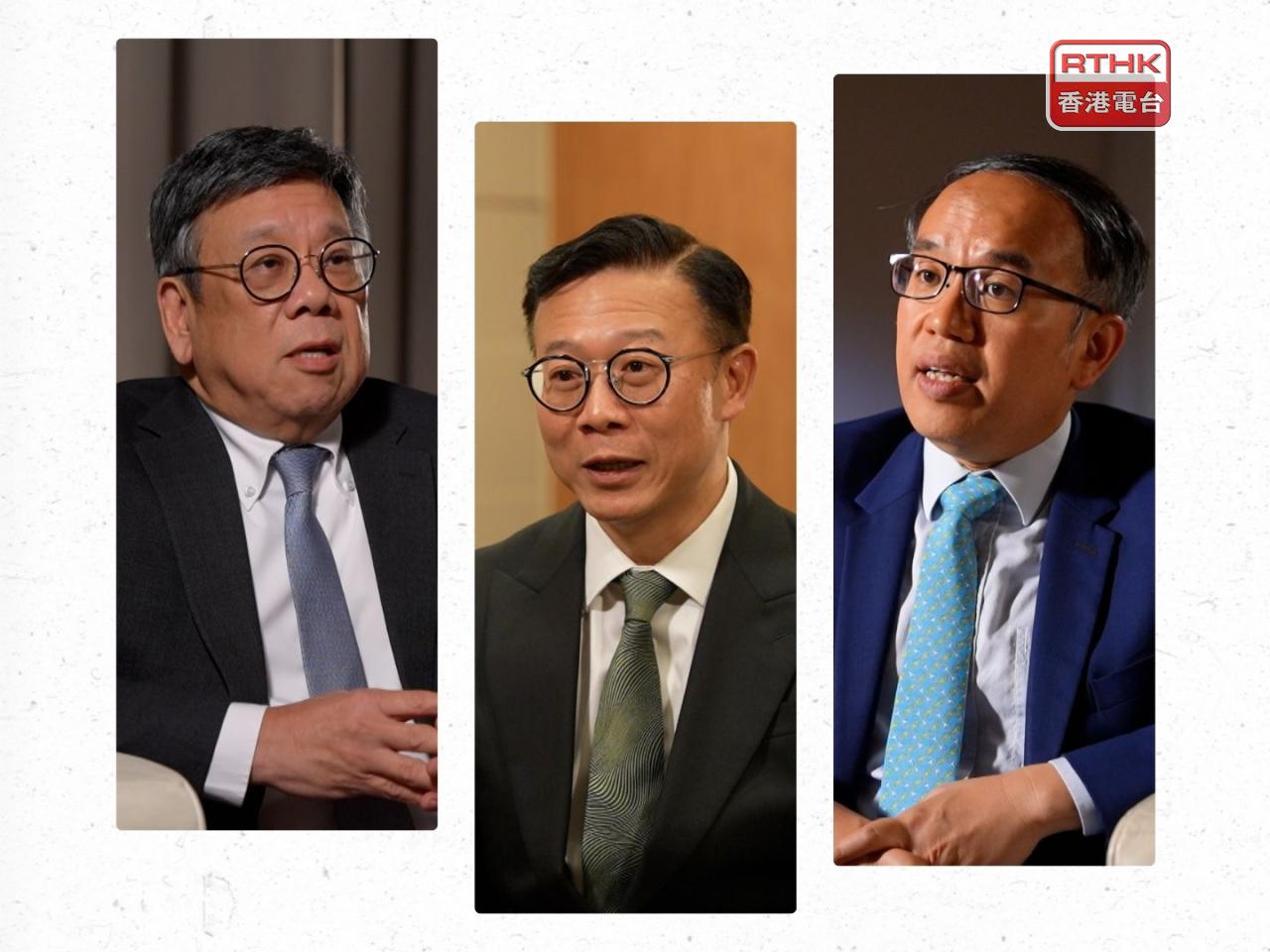 From left, Algernon Yau, Horace Cheung and Christopher Hui highlight stronger ties between Hong Kong and the Central Asian countries of Kazakhstan and Uzbekistan. Photo: RTHK