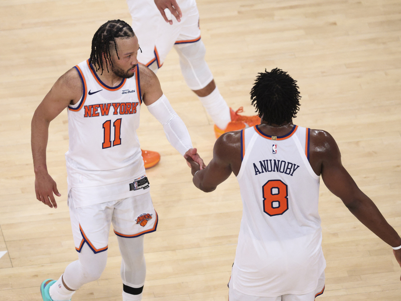 Jalen Brunson (11) led the charge for New York with 38 points in their come-from-behind game one victory. Photo: Reuters