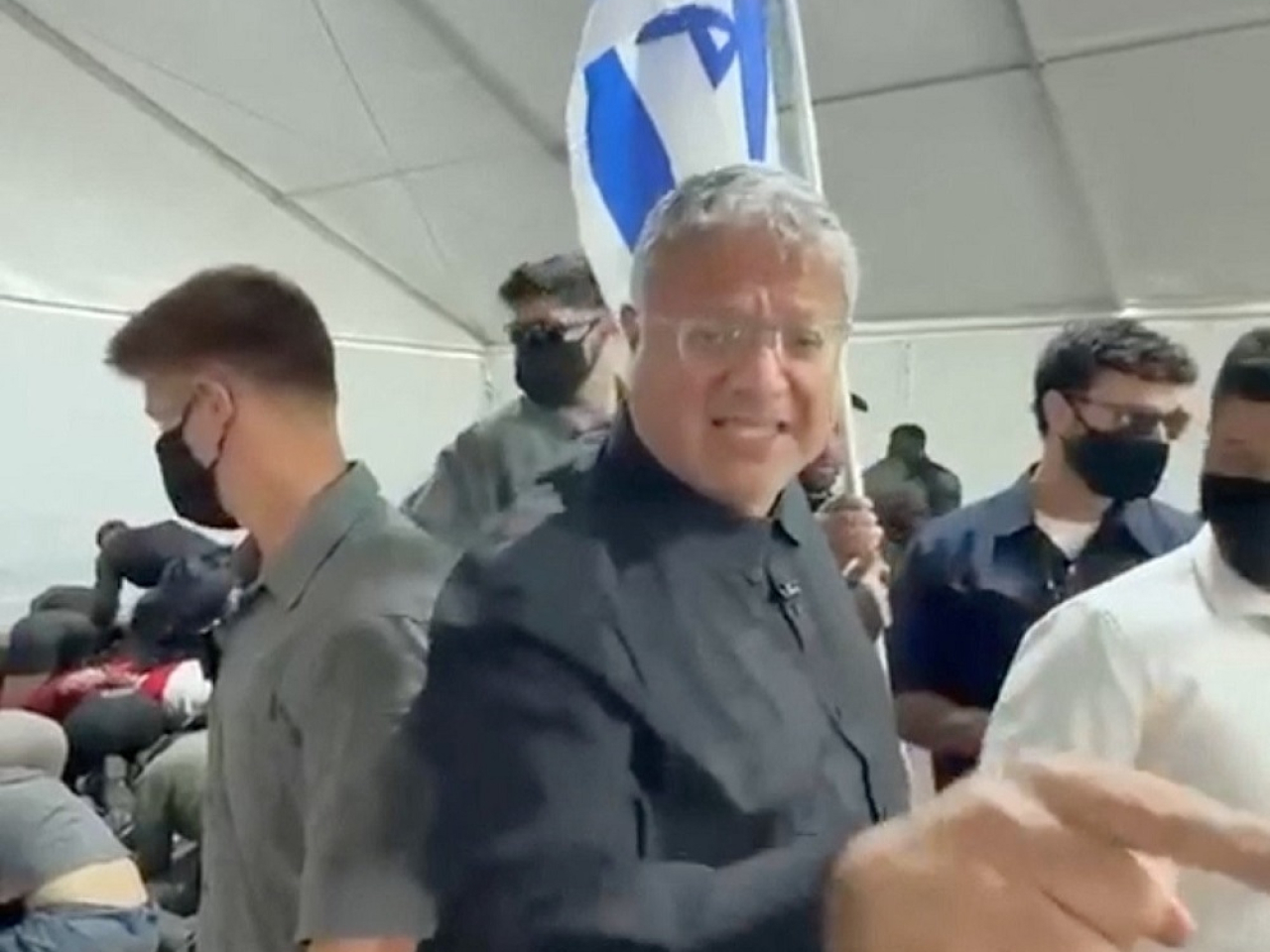 Israeli National Security Minister Itamar Ben Gvir has been condemned for taunting the zip-tied activists in a video he posted on social media. Image: Itamar Ben Gvir via Reuters