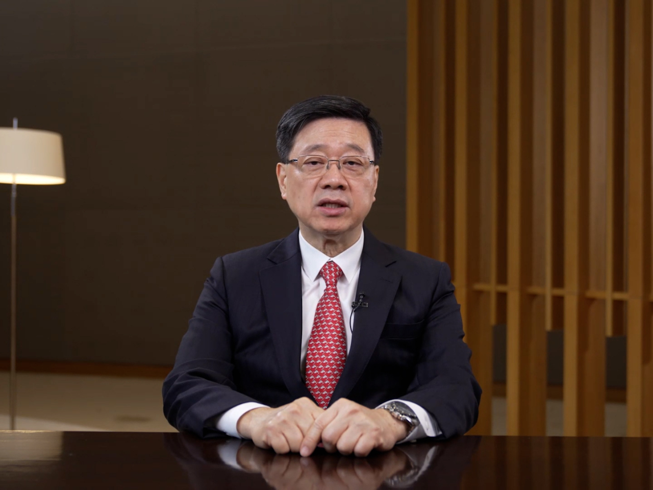李家超表示，國家的大力支持，是香港發展的最大底氣、最強後盾。（政府新聞處）