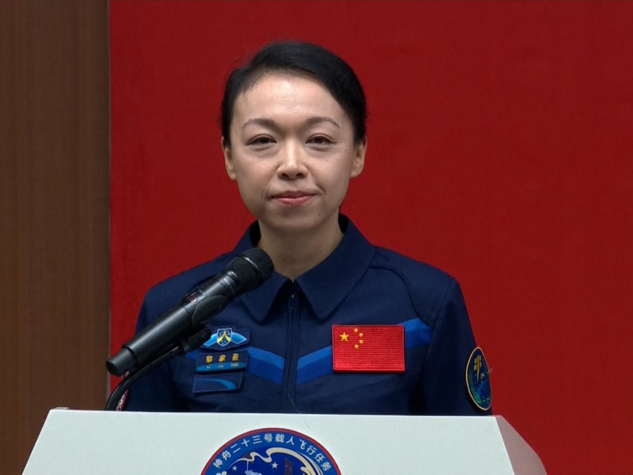 黎家盈表示，最期待在中國空間站回望美麗的地球。（央視片段截圖）