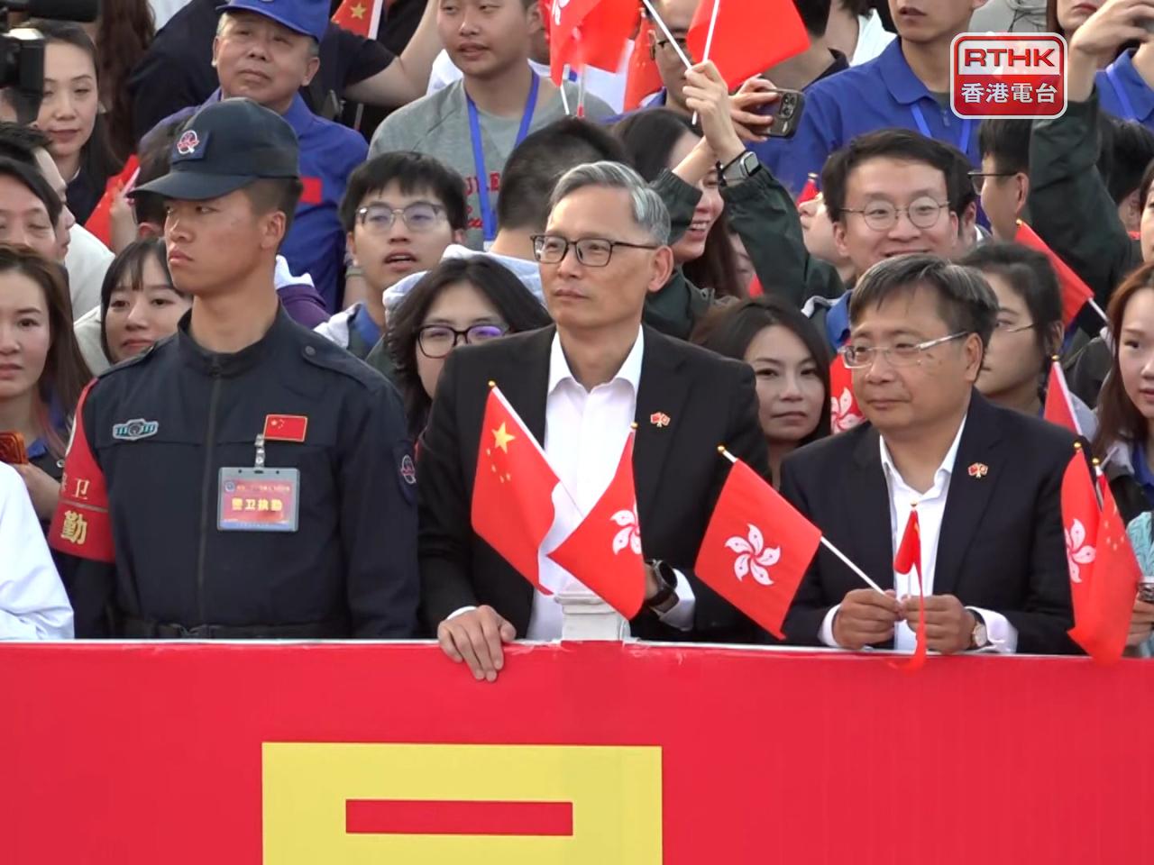 香港代表團到場歡送。（陳韋丞攝）