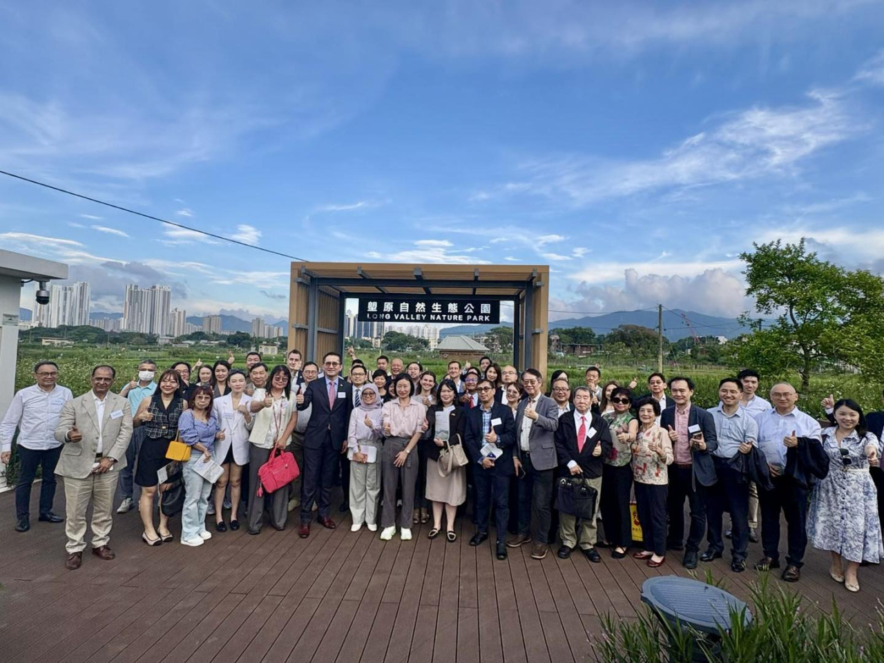 代表團探訪塱原自然生態公園，了解北都的保育工作。(北部都會區﻿社交網站圖片)