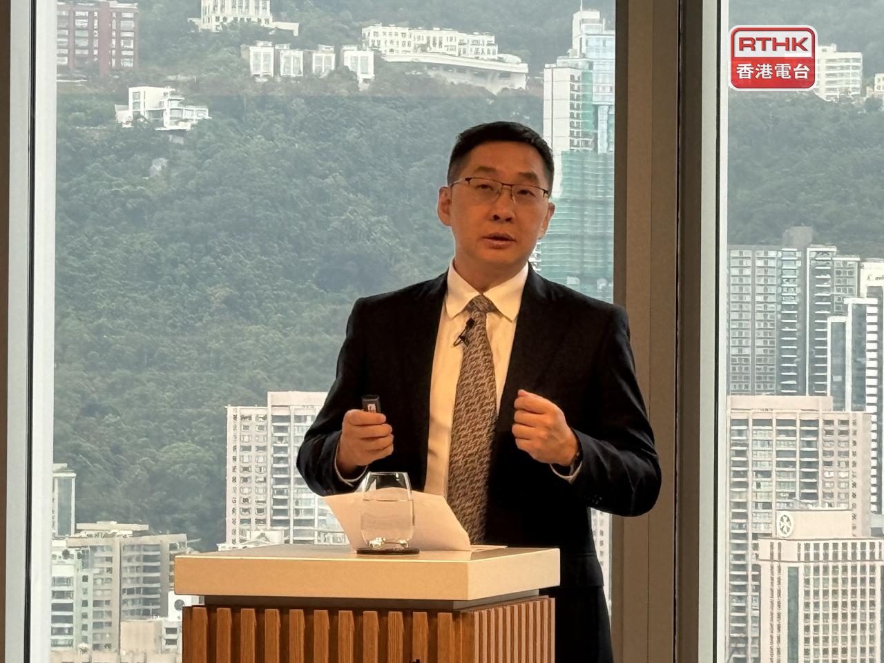 徐賓表示，海外業務有較高毛利率，會成為非金融類A股公司盈利增長重要來源。（任浩鋒攝）