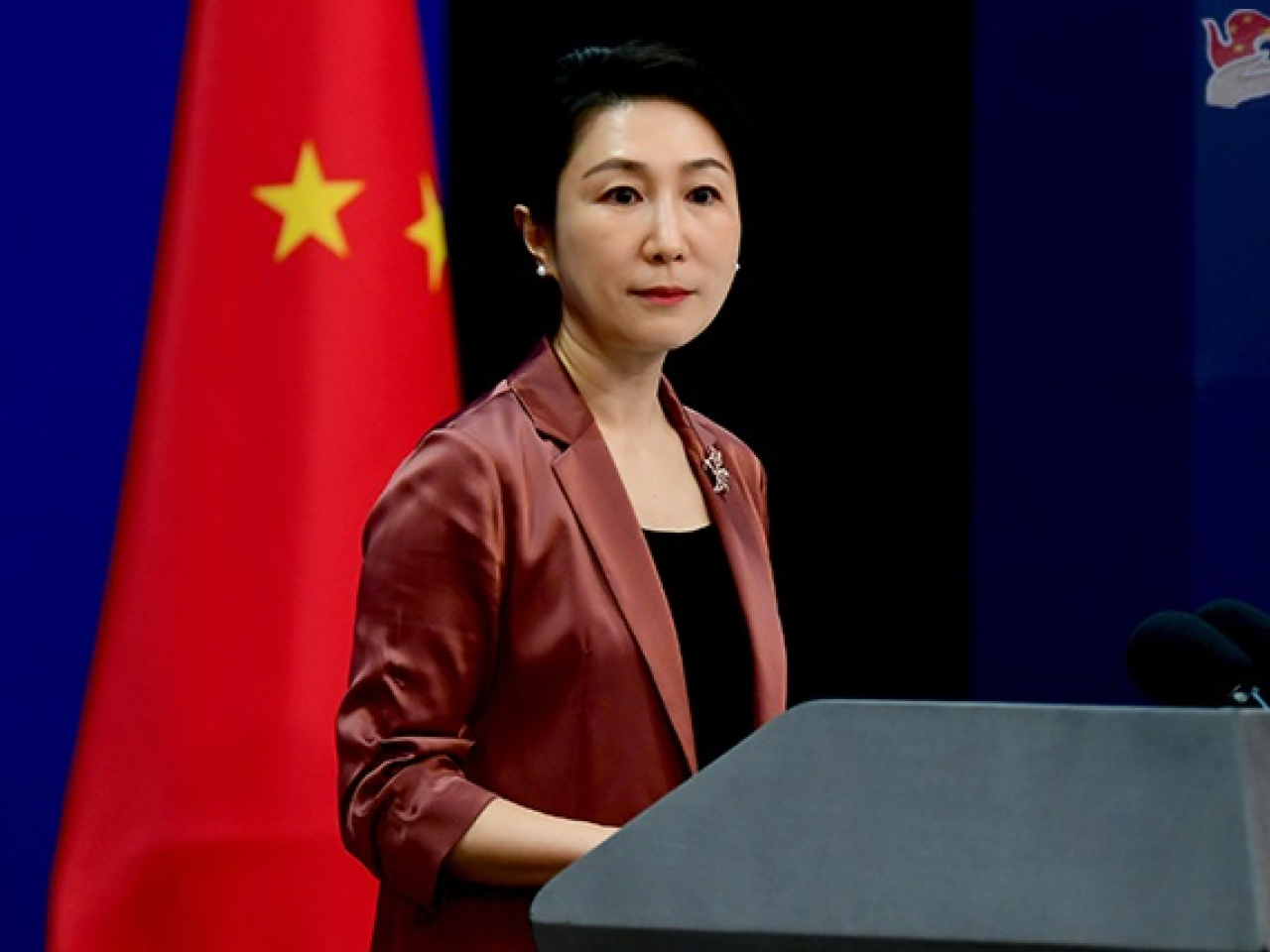 毛寧說，中方始終認為國與國之間的合作，應當有利於促進地區的和平穩定繁榮，不應針對第三方。（外交部網頁圖片）