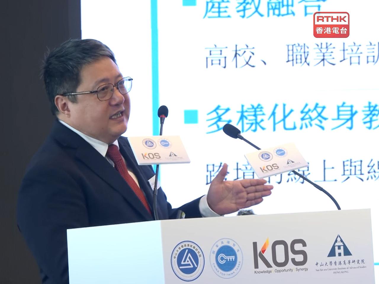 He Junzhi of the Sun Yat-sen University says over 60 percent of employers in the GBA are looking for hybrid talent. Photo: RTHK