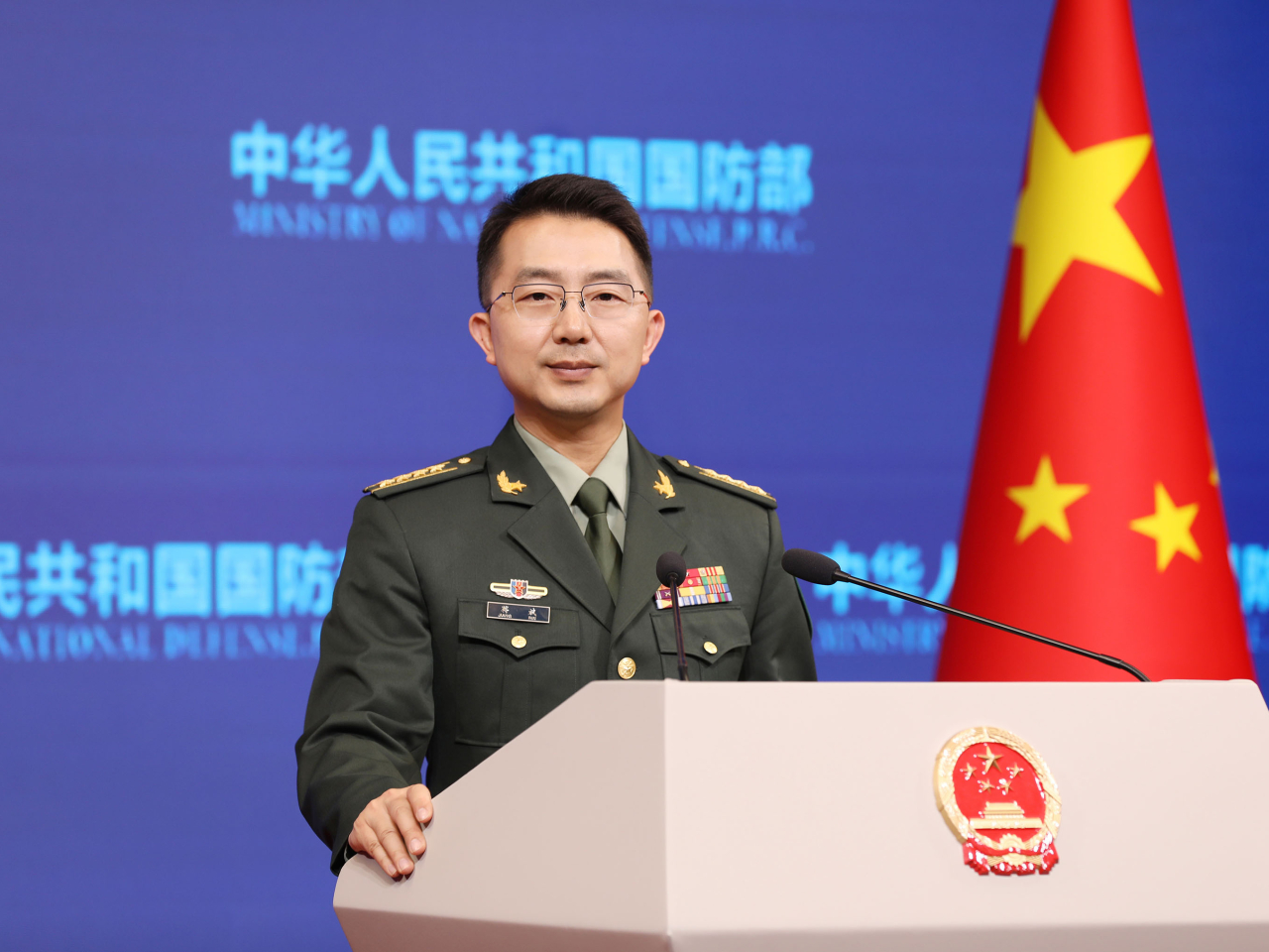 蔣斌說，堤豐中導系統是進攻性武器，美日執意在日本部署這個系統，損害他國正當安全利益。（國防部）