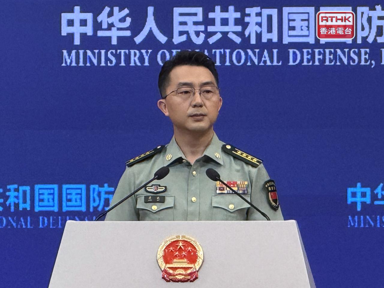 蔣斌表示，中國人民解放軍專家學者代表團將應邀參加第二十三屆香格里拉對話會。（趙嘉駿攝）
