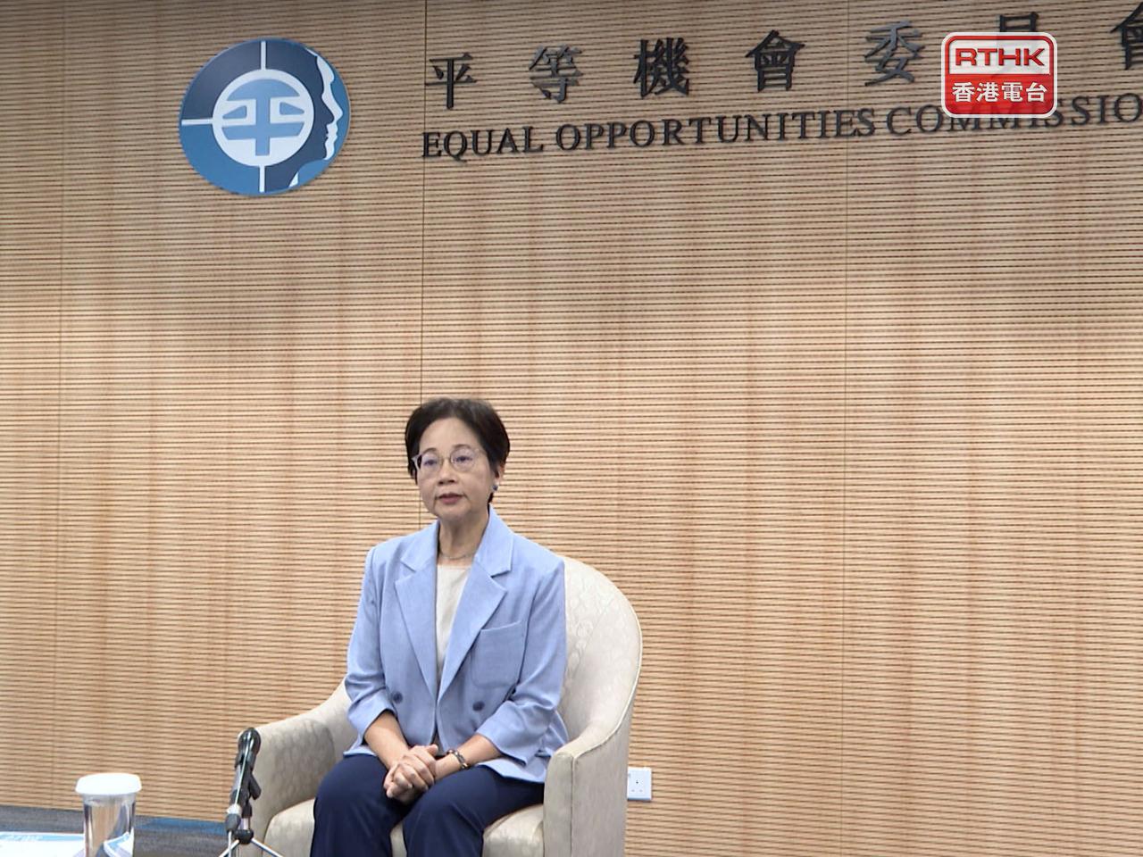 林美秀提到，平機會將在本年中推出「反性騷擾社區夥伴」計劃，並計劃年底展開反性騷擾宣傳活動。（麥藝康攝）