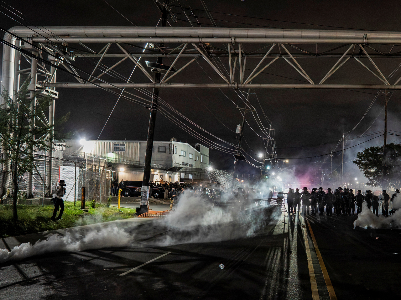 New Jersey state police stand guard outside the Delaney Hall detention centre in Newark. Photo: Reuters