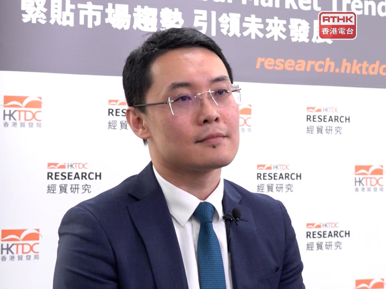 龐溟說在全球貿易局勢轉變下，中亞的物流業是其中一個值得關注的領域。（施華駿攝）