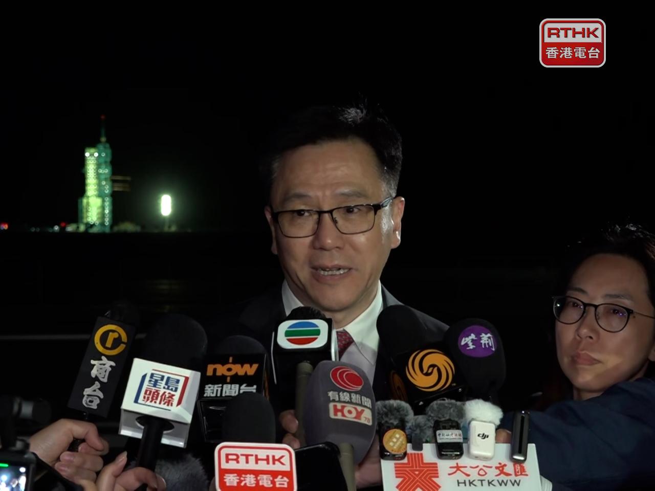 孫東表示，已代表特區政府向載人航天工程辦公室提出請求，希望安排神舟二十三號航天員乘組，與香港青年學生舉行「天地對話」。（港台圖片）