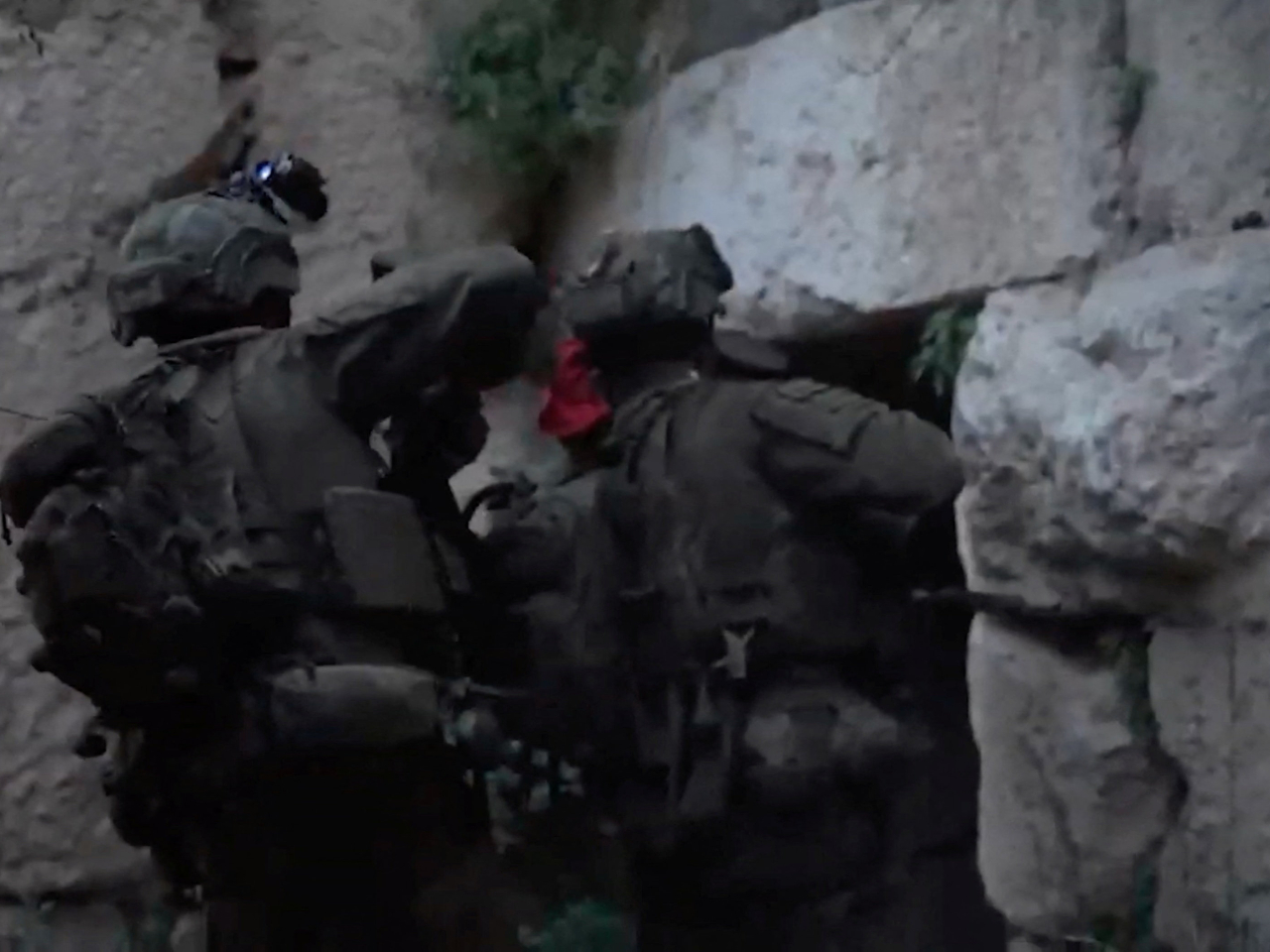 Israeli troops make their way into Beaufort Castle. Photo: Reuters