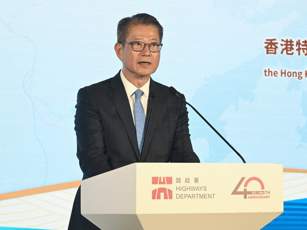 陳茂波表示，特區政府未來數年會加大對工務工程的投入，做到基建先行、創造容量。(政府新聞處)